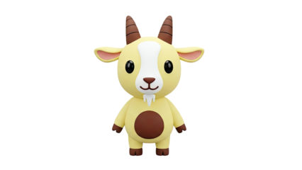 Cute 3D Cartoon Goat Character