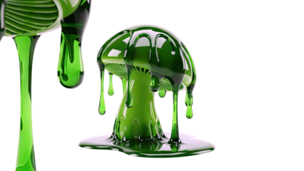 Green Drip Mushroom Sculpture