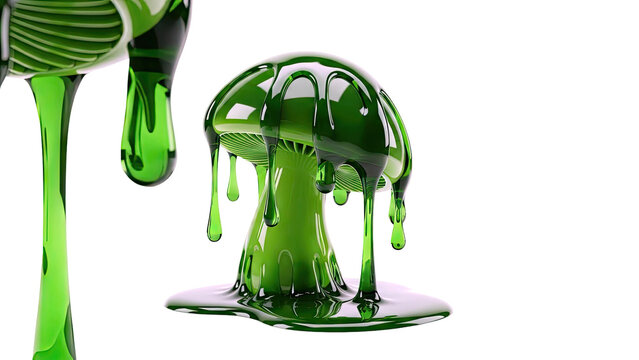 Green Drip Mushroom Sculpture
