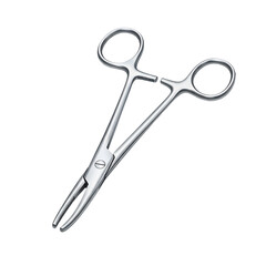 Obraz premium Stainless Steel Surgical Scissors on White Background