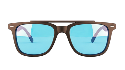 Black Wayfarer Sunglasses with Bright Blue Lenses