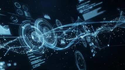 Immerse yourself in a dynamic digital landscape, a convergence of intricate data streams and cutting-edge technology, painting a vision of the future.