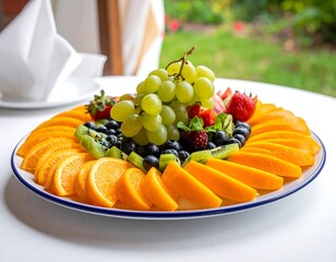A platter of assorted fresh fruits