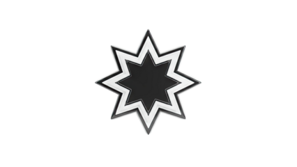 Black and White 8-Pointed Star Emblem