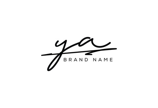 YA letter elegant cursive beauty handwriting logo. symbol design| typography logo| creative mark| corporate identity| signature logo.
