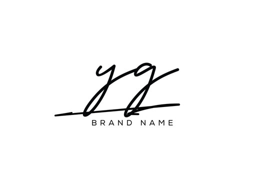 YG letter elegant cursive beauty handwriting logo. symbol design| typography logo| creative mark| corporate identity| signature logo.