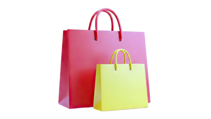 Red and yellow shopping bags