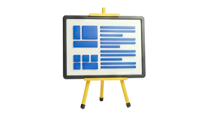 3D Whiteboard with Blue Content Display