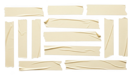 Collage of torn paper strips on black background