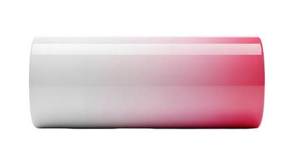 A white and pink cylinder isolated on transparent background