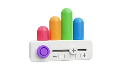 3D Bar Chart Icon with Controls