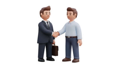 Two men shaking hands in business attire against black background