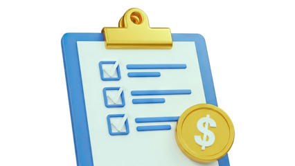 Checklist with Dollar Coin: Financial Planning and Tasks