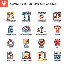 Animal Nutrition Icons for Agriculture Scondle.