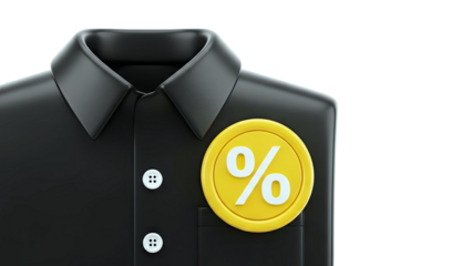 Black Shirt with Percentage Discount Symbol