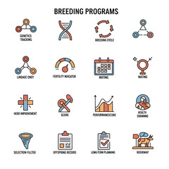 Breeding Programs Infographic Icons Set.