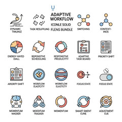 Collection of Modern Business Icons and Symbols.