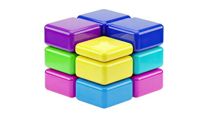 Obraz premium Colorful Stacked Cubes