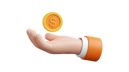 Hand Offering a Dollar Coin