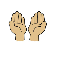 Praying hands vector icon