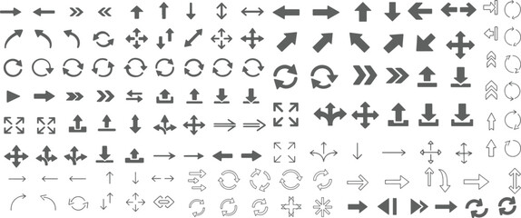 Title Arrow icon set. Arrow. Cursor. Black vector arrows icons. Collection different arrows sign. Modern simple arrows. Black arrow pointing to the right. Black direction pointer. Vector illustration