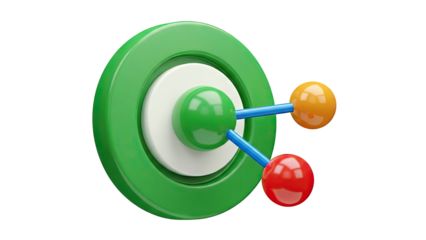 Abstract 3D Model of Concentric Circles with Connected Spheres