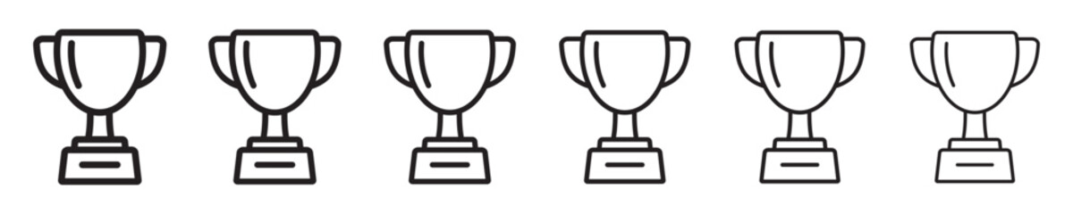 Obraz premium Award Trophy Cup Line Icons Set for Achievement, Success and Winner Design