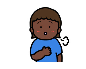 ほっとする　黒人の女の子