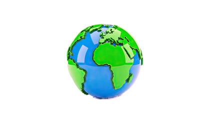 Obraz premium Stylized Globe with Continents on White Background