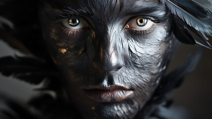 Cinematic Portrait Human With Feathered