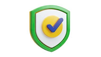 3D Shield with Checkmark Icon