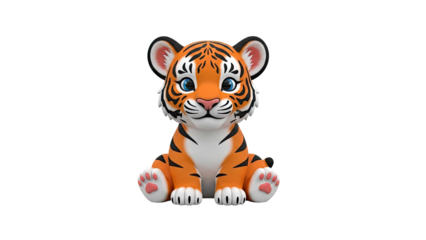 Cute Cartoon Tiger Sitting