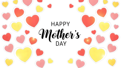 Colorful hearts isolated on transparent background