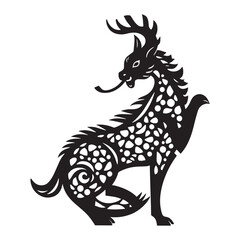 Fototapeta premium Majestic dragon with intricate design standing proudly