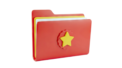 Red File Folder with Yellow Star Icon