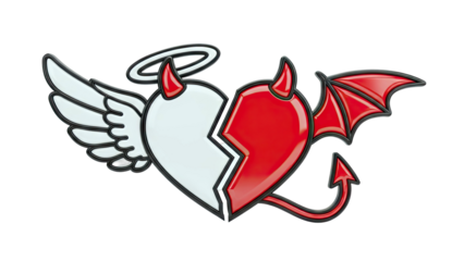 Angel and Devil Heart Symbol