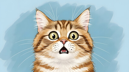 Obraz premium Cat with shocked facial expression