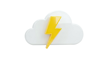 Cloud with a yellow lightning bolt icon