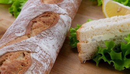 Close-up of spring rolls with visible filling next to lettuce and other green vegetables on a light brown surface