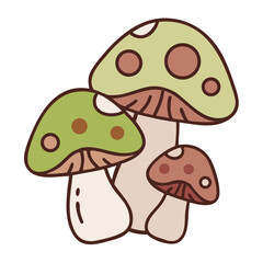 Fresh mushrooms on a white background
