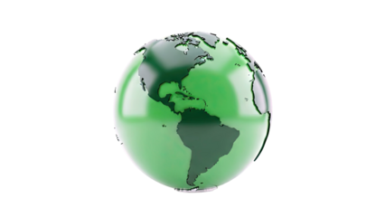 Green Glass Globe - Americas View