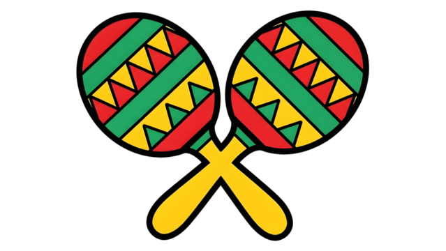 Vibrant illustration of two paddles isolated on transparent background - Powered by Adobe