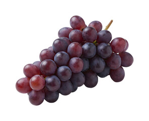 Fototapeta premium Fresh red grape bunch with water drops isolated on transparent background