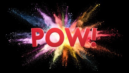 Colorful explosion with "POW!" text in red against a black background