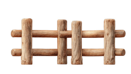 Rustic wooden fence with rough-hewn logs, creating a natural boundary