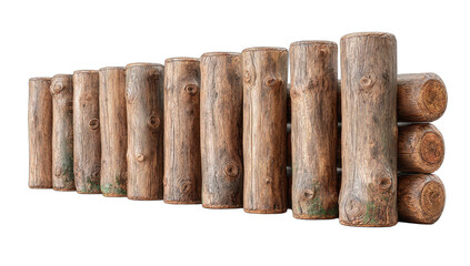 Wooden log percussion instrument with varying lengths, mounted on metal