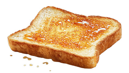 Golden-brown toast with a glistening, syrupy topping, lightly toasted