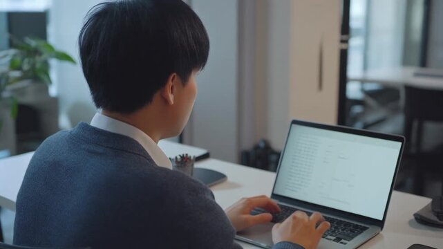 タイピングする男性