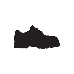 Safety shoe silhouette vector flat illustration design.
