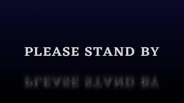 Please Stand By Glitch Animation with TV Static Effect, Retro Broadcast Screen, 4K Video
